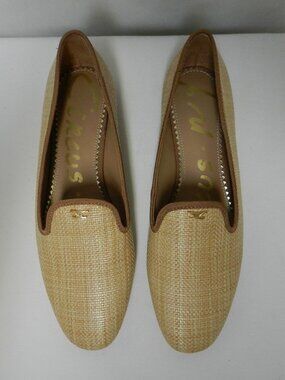 Sam Edelman Circus Tiffany Woven Raffia flats slides beige brown NEW Size Sz 8 M